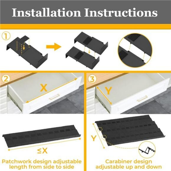 Spice Drawer Organizer 36pcs Interlocking Expandable Seasoning Rack Tray Insert - Picture 3 of 7
